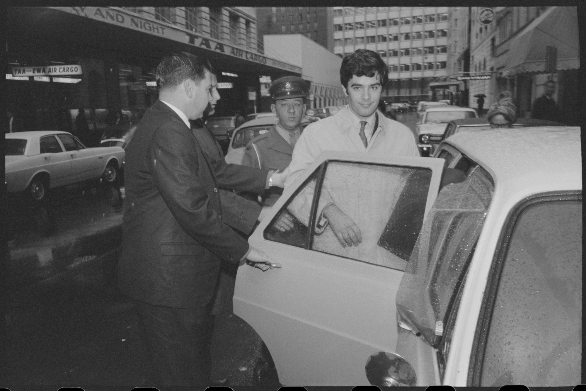 Simon Townsend being taken into custody, 1968
