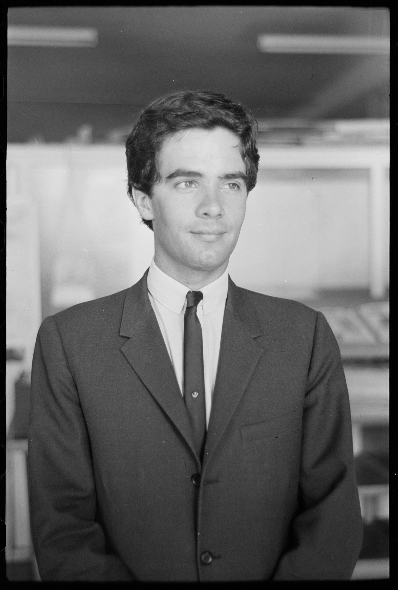 Simon Townsend, young journalist portrait, late 1960s